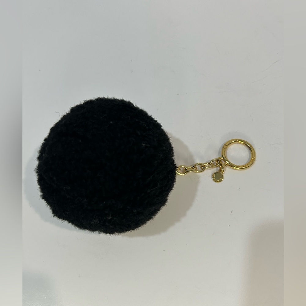 Authentic Michael Kors Shearling Pompom Gold Keychain